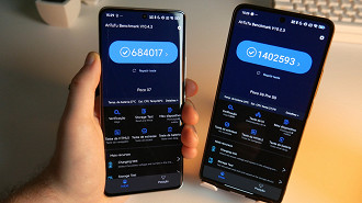 Diferença de performance do POCO X7 (684.071 pontos) e POCO X6 Pro (1.402.593 pontos)