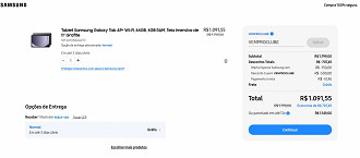 Galaxy Tab A9+ Wi-Fi por R$ 1.091,55 no site oficial da Samsung.