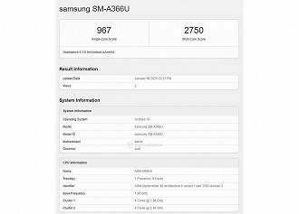 Galaxy A36 já apareceu no Geekbench