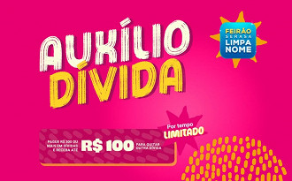 Serasa lança campanha Auxílio-Dívida com crédito de R$ 100 para quitar suas dívidas. Imagem: Serasa/Reprodução