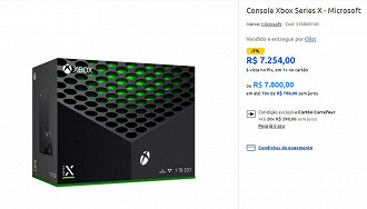 O console mais caro que encontramos está no Carrefour, com 1TB, custando mais de R$ 7.200. Imagem: Reprodução