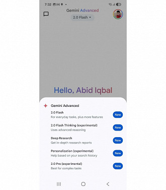 Google Gemini Advanced 2.0 Flash. Imagem: Sammobile/Reprodução