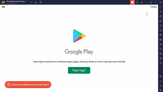 Abra a Play Store e faça login com sua conta do Google