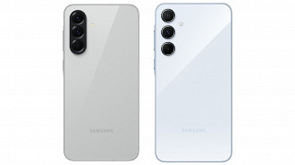 Galaxy A56 (a esquerda) e Galaxy A55. Imagem: Oficina da Net