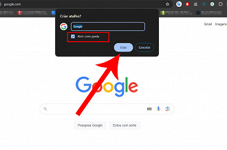 Passo 4 de: Como fixar o Google na barra de tarefas do Windows 11 pelo Chrome