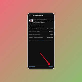 Passo 6 de: Como cancelar a assinatura do YouTube Premium no Android