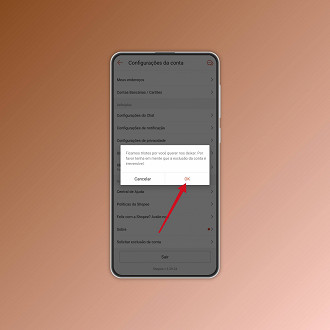 Passo 4 de: Como excluir sua conta da Shopee