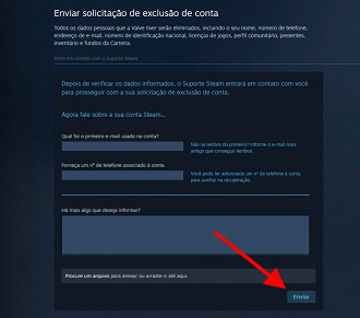 Passo 6 de: Como excluir uma conta da Steam