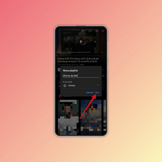 Passo 4 de: Como criar uma playlist no YouTube (celular)