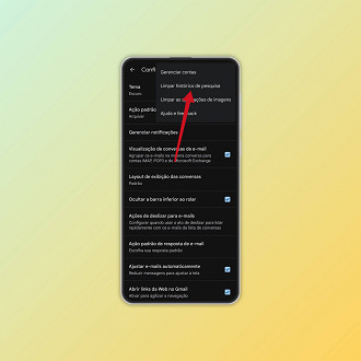 Passo 4 de: Como apagar o histórico de pesquisa do Gmail (celular)