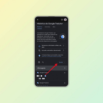 Passo 4 de: Como apagar o histórico do Google Tradutor (celular)